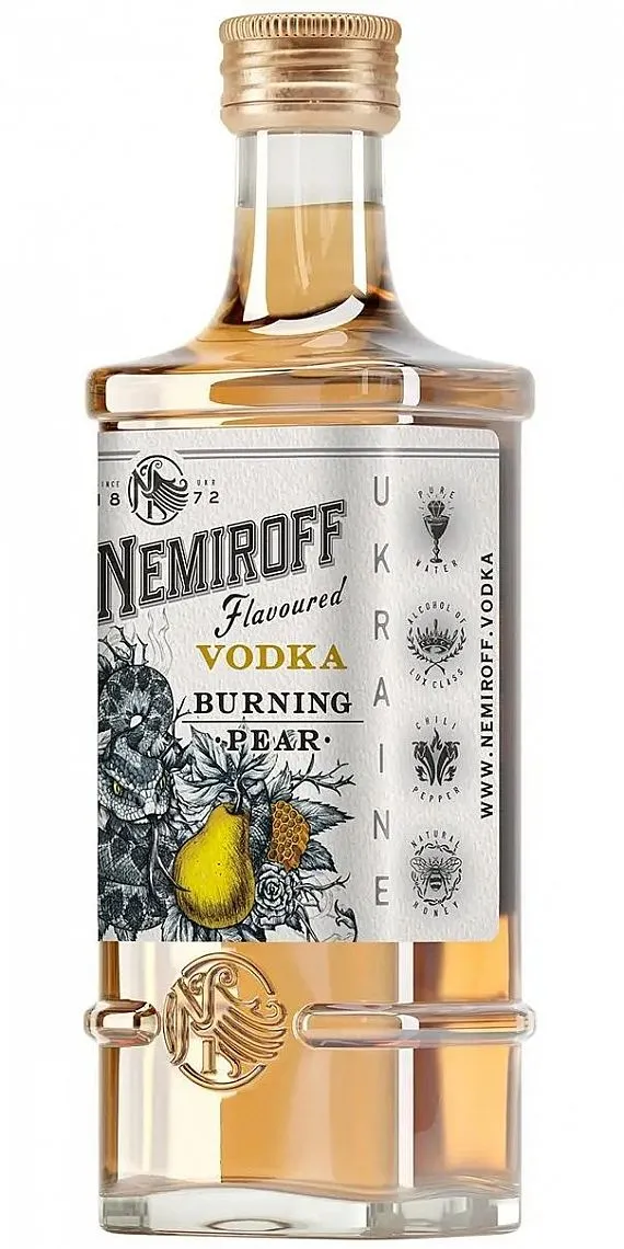 MINI Vodka Nemiroff de Luxe Burning Pear 40%0.05l
