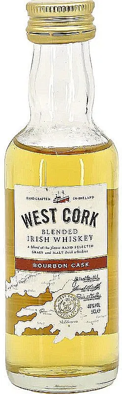 MINI Whisky West Cork BLENDED Bourbon Cask holá lahev 40%0.05l