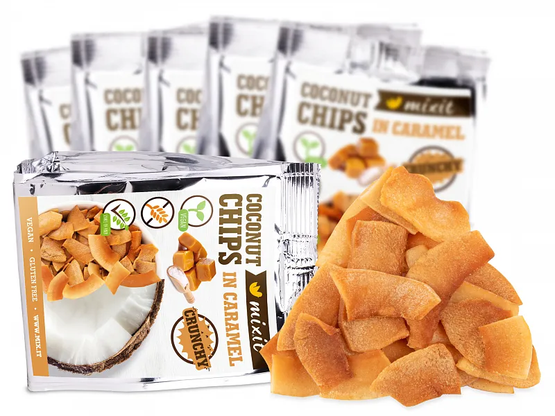Mixit kokosové chipsy - Karamel