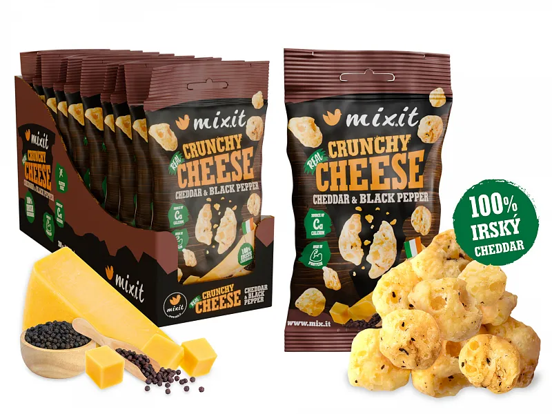 Mixit Křupavý sýr do kapsy - Irský cheddar & černý pepř