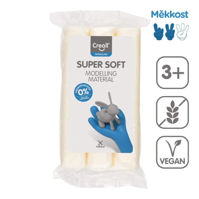 Modelovací hmota Creall Super soft - 500 g / bílá