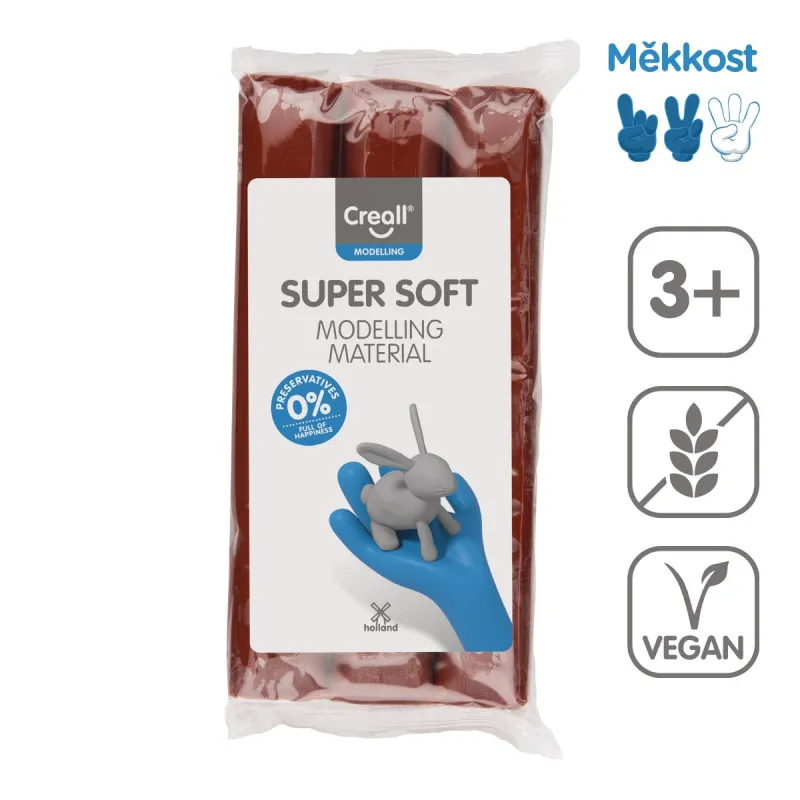 Modelovací hmota Creall Super soft - 500 g / hnědá