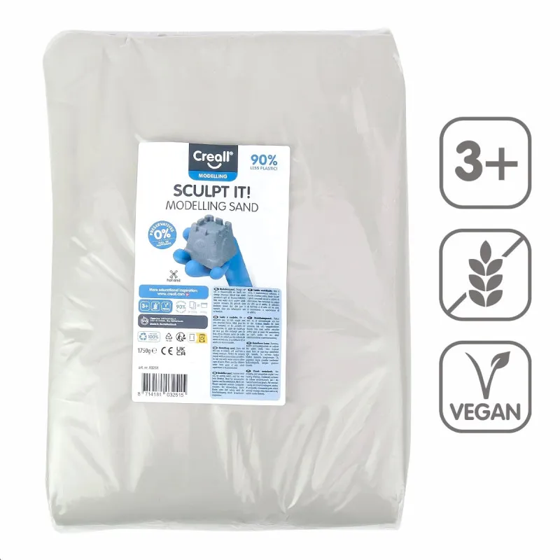 Modelovací písek Creall Sculpt it! - 1 750 g / náhradní náplň přírodní