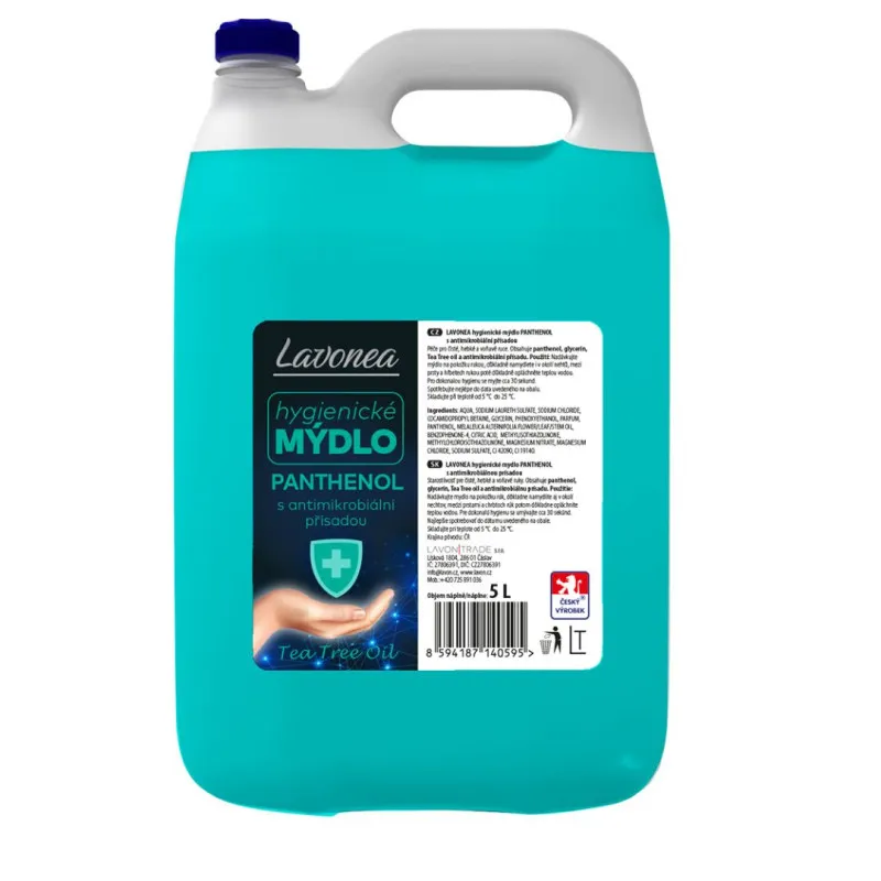 Mýdlo tekuté LAVONEA PANTHENOL s antimikrobiální přísadou - 5 l