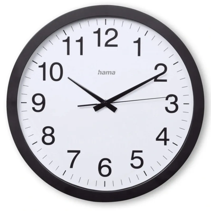 Nástěnné hodiny Hama Jumbo Aruba tiché / černé / průměr 40 cm