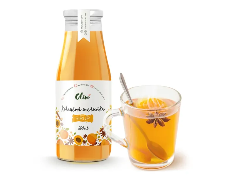 Sirup Oliví Kořeněná meruňka 1l