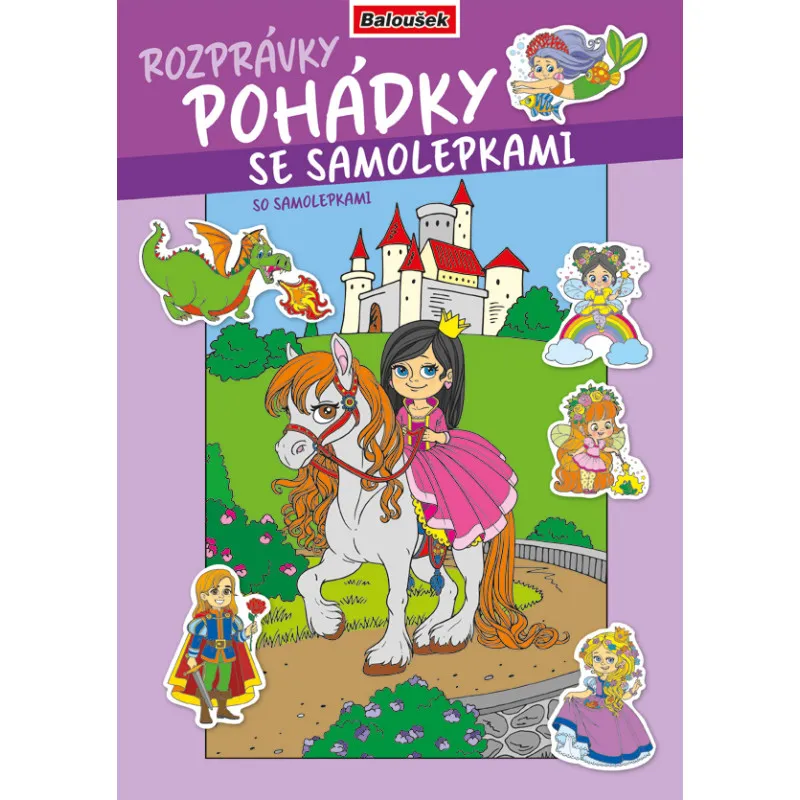 Omalovánka A4 se samolepkami - Pohádky