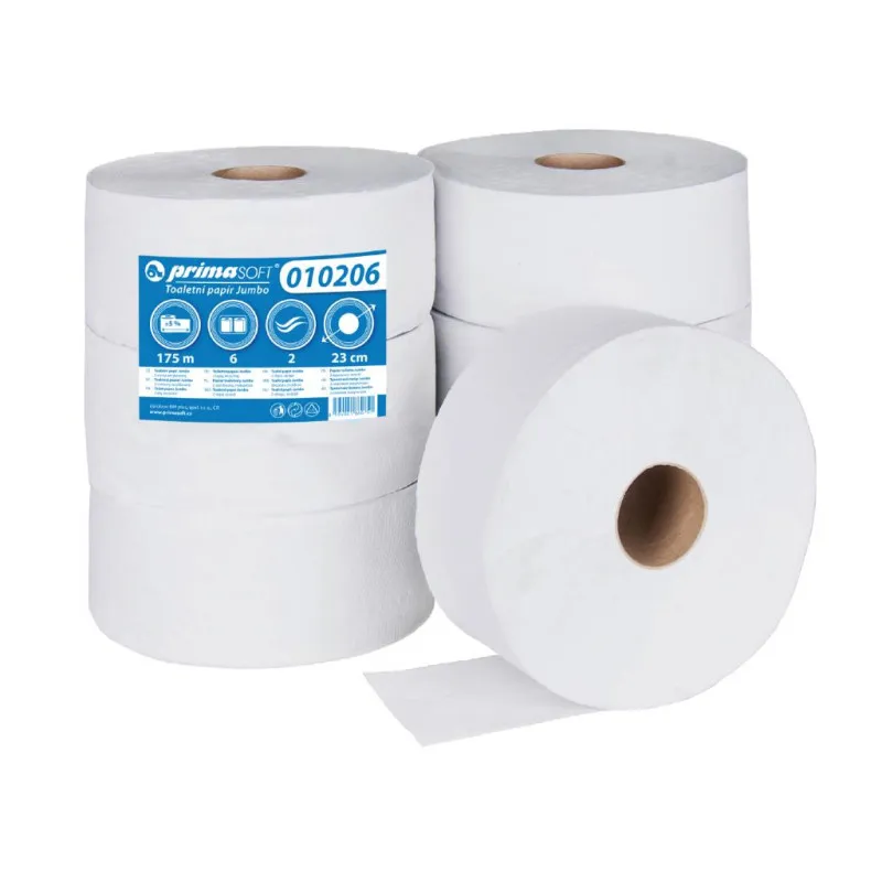 Papír toaletní PrimaSoft Jumbo bílý - průměr 230 mm