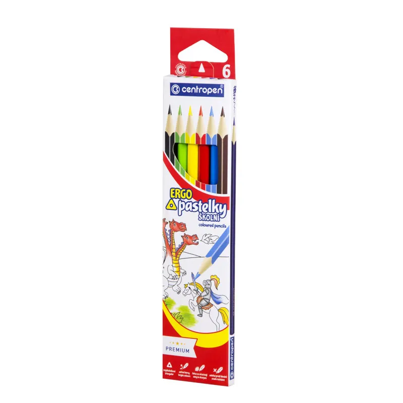 Pastelky Centropen ERGO - 6 barev