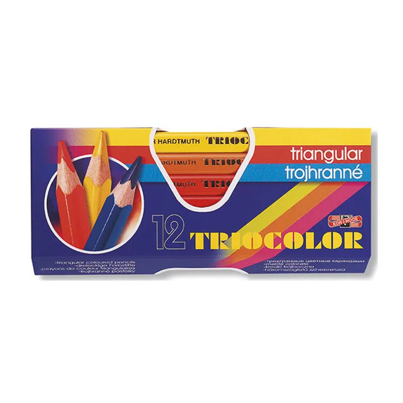Pastelky Koh-i-noor Triocolor silné / trojhranné / 12ks