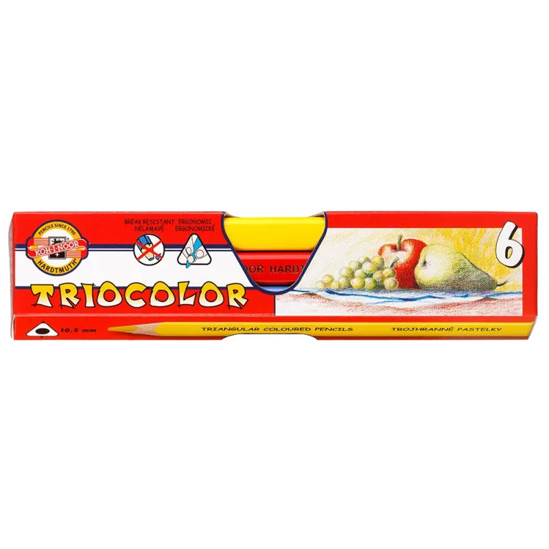 Pastelky Koh-i-noor Triocolor silné / trojhranné / 6ks