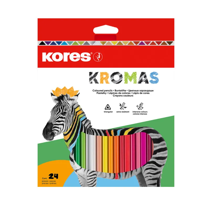 Pastelky Kores Kromas trojhranné / 24 barev