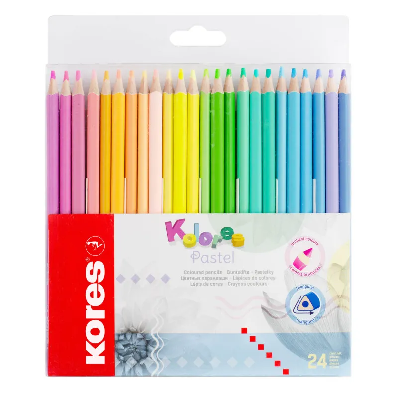 Pastelky Kores PASTEL trojhranné / 24 barev