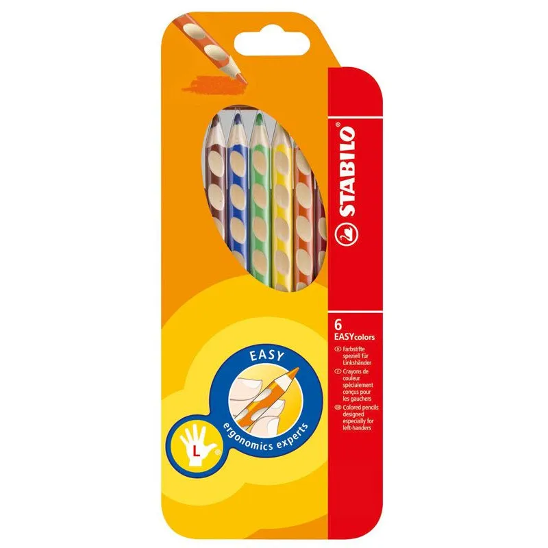 Pastelky STABILO® EASYcolors trojhranné / 6 barev / pro leváky