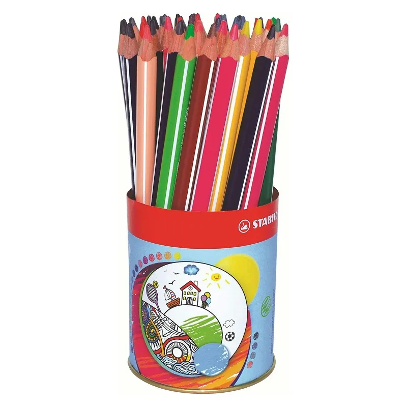 Pastelky STABILO® Trio silná / 38 ks / Kovová dóza