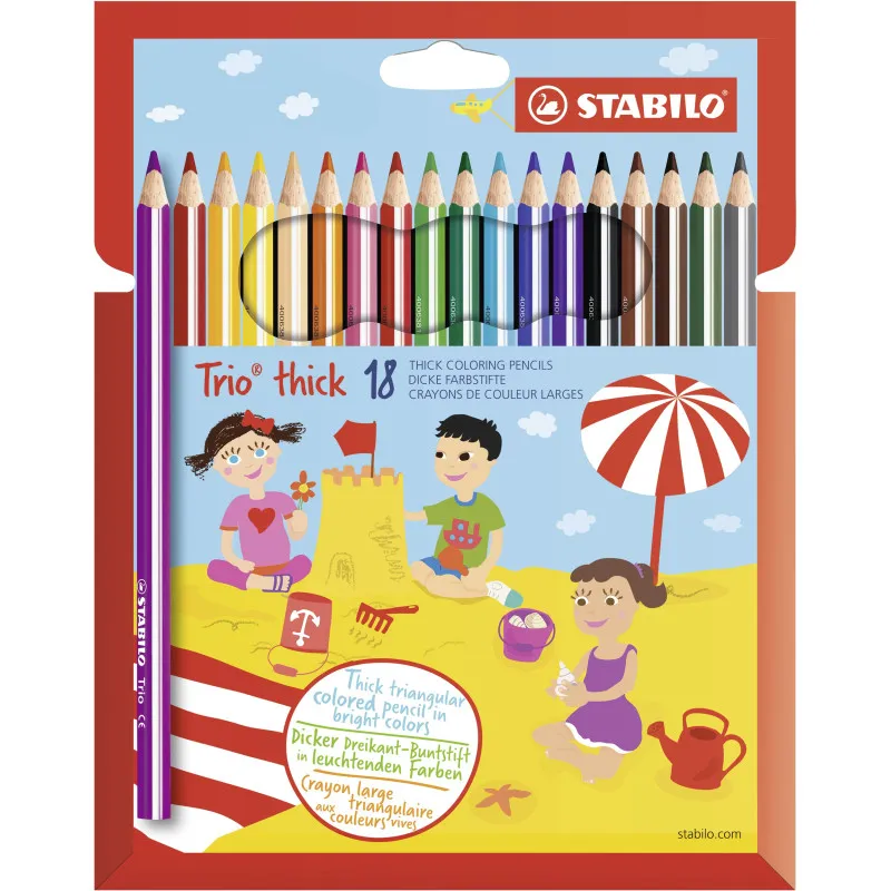 Pastelky STABILO® trojhranné Trio silné / 18 barev