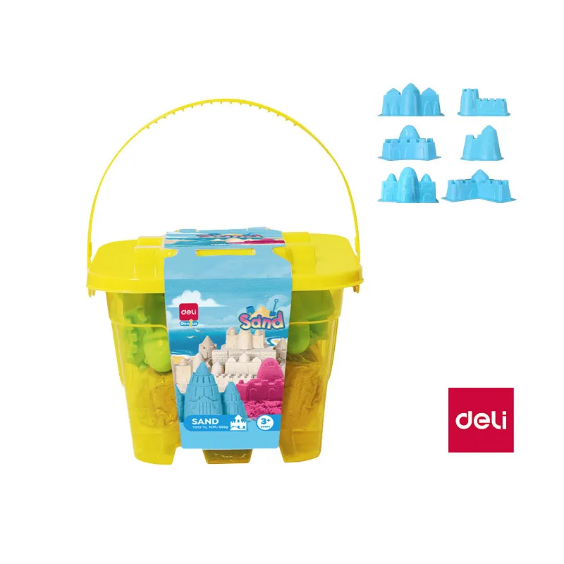 Písek kinetický DELI 500 g - žlutá
