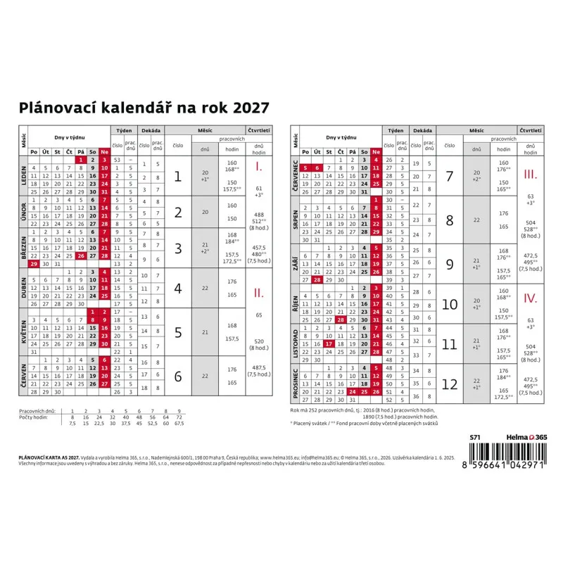 Plánovací karta A5 / S71