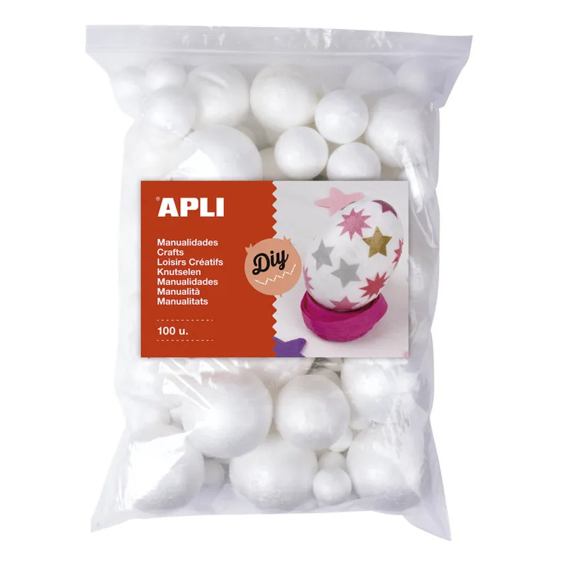Polystyrénové koule APLI Jumbo / mix velikostí / 100 ks
