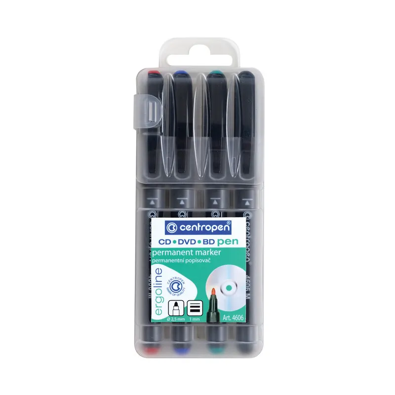 Popisovač Centropen CD / DVD / BD 4606 pen - sada 4 ks