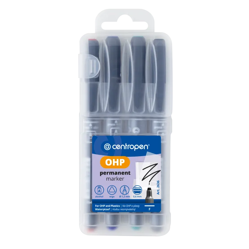 Popisovač Centropen Permanent OHP 2634 - sada 4 ks