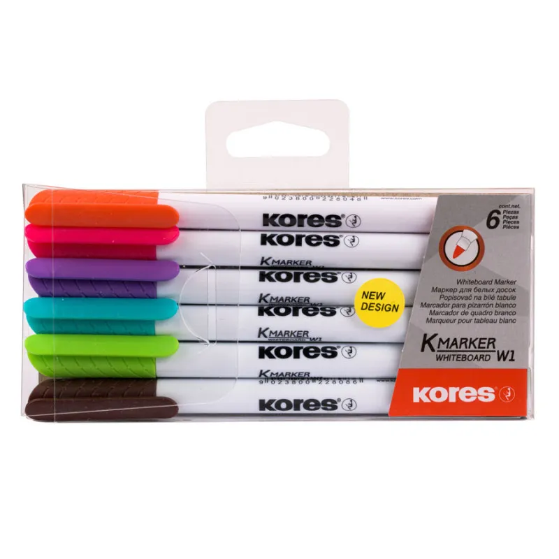 Popisovač Kores K-Marker Whiteboard - sada 6 ks / kulatý tenký hrot