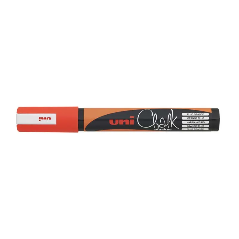 Popisovač křídový UNI Chalk Marker PWE-5M / fluo oranžová