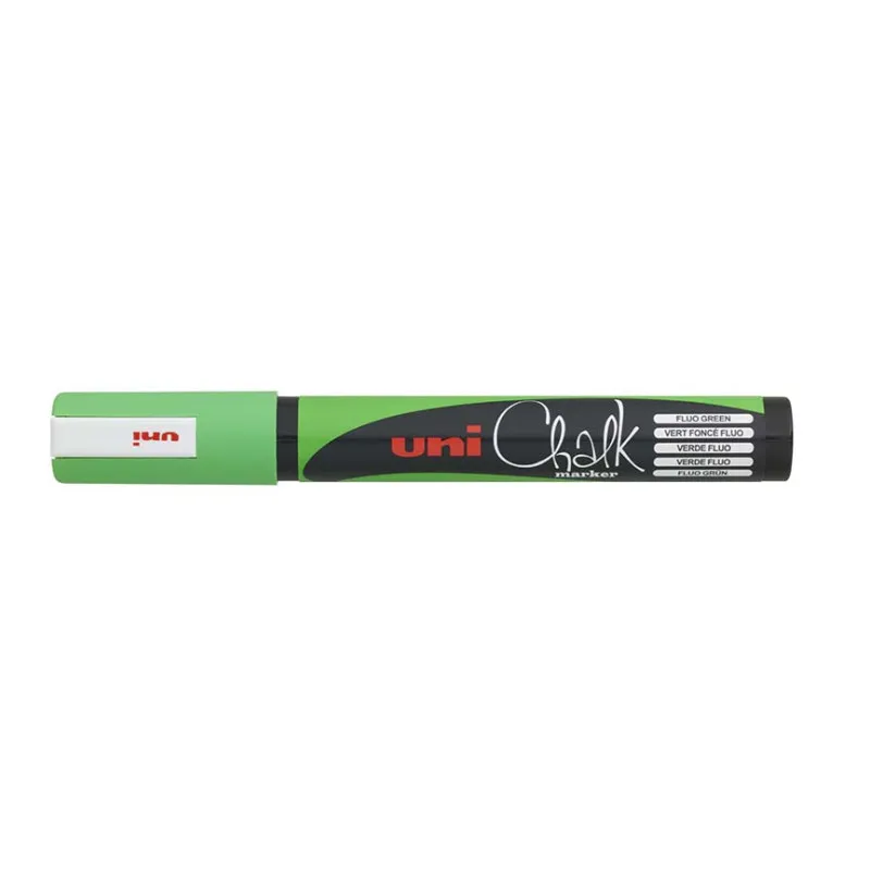 Popisovač křídový UNI Chalk Marker PWE-5M / fluo zelená