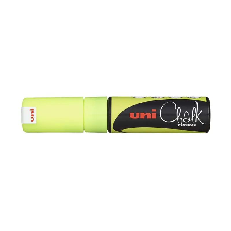 Popisovač křídový UNI Chalk Marker PWE-8K / fluo žlutá