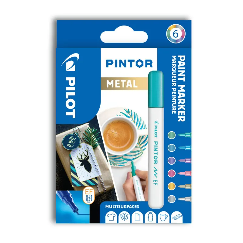 Popisovač Pilot Pintor EF Metal / sada 6 ks