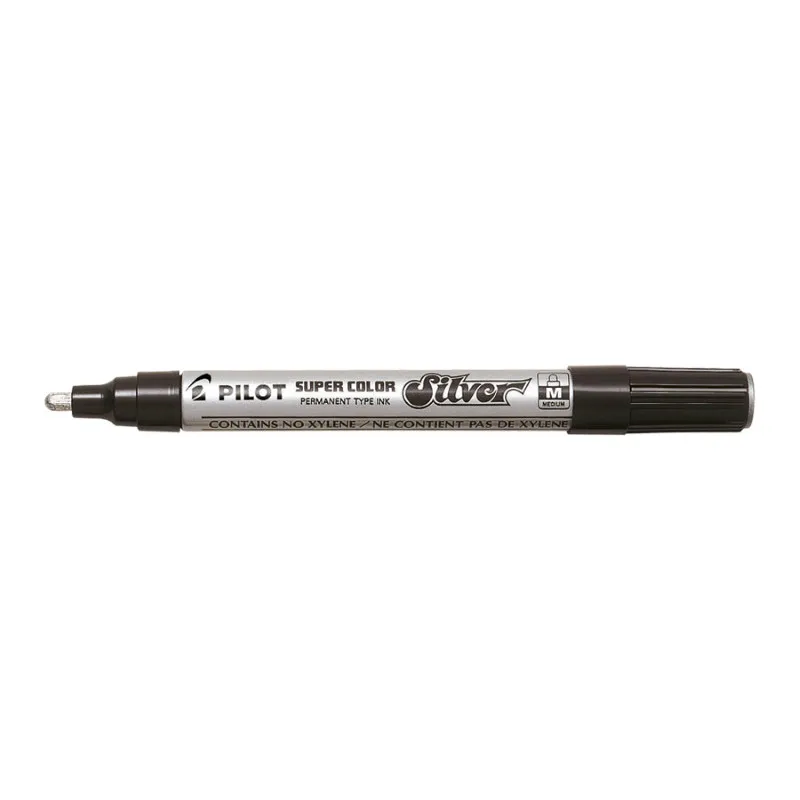Popisovač Pilot Super Color - stříbrná / M / 2 mm