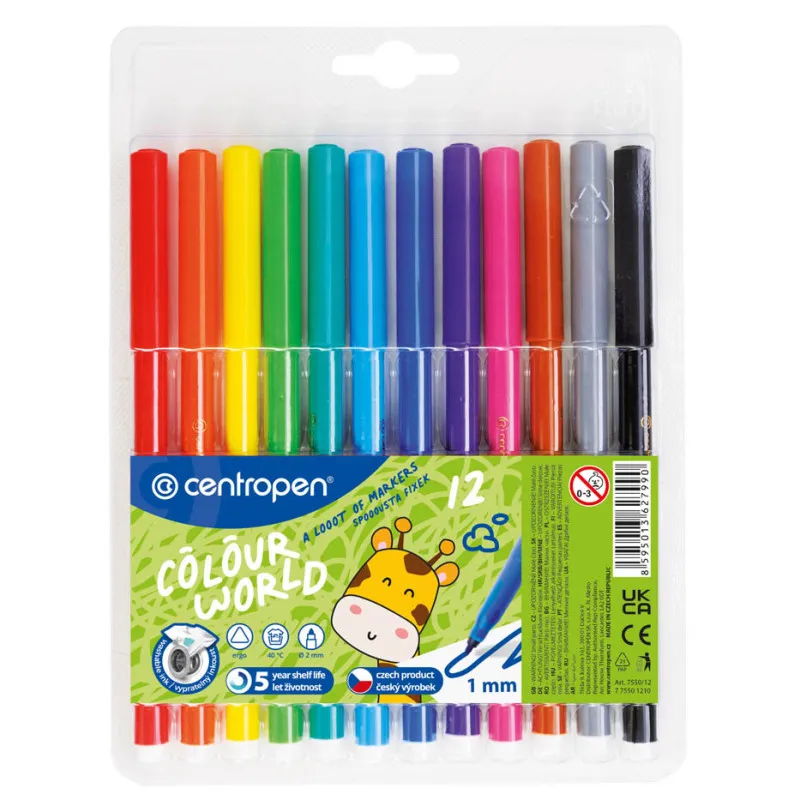Popisovače Centropen 7550/12 - sada 12 ks