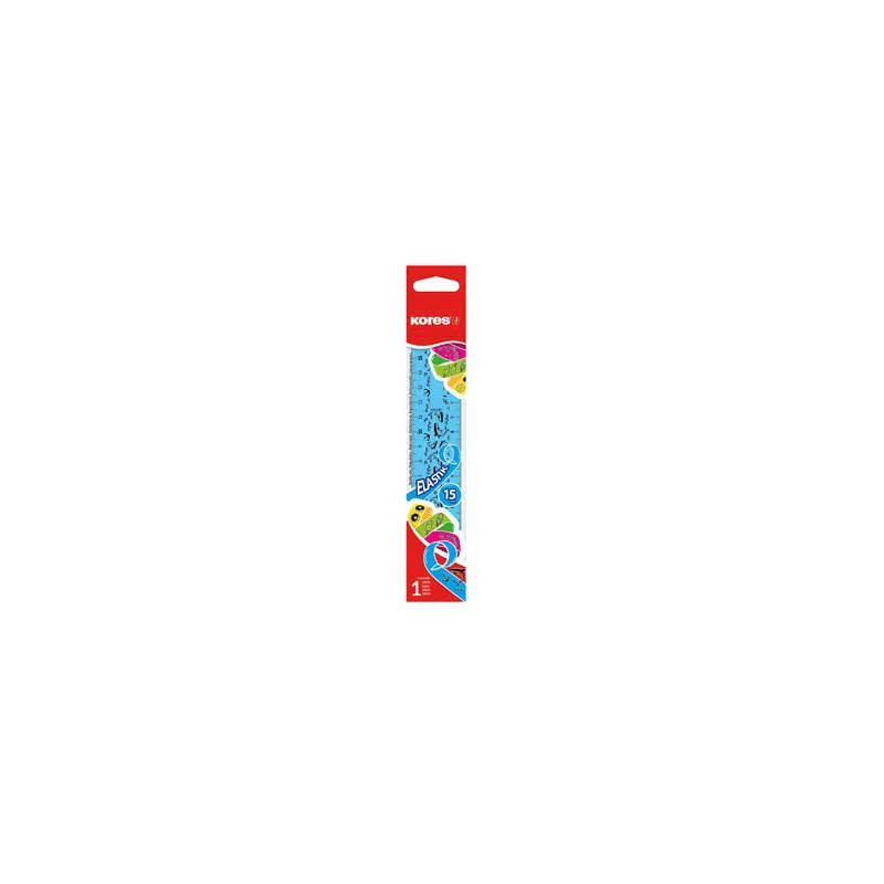 Pravítko 15 cm Kores ELASTIC ohebné / mix 4 barev