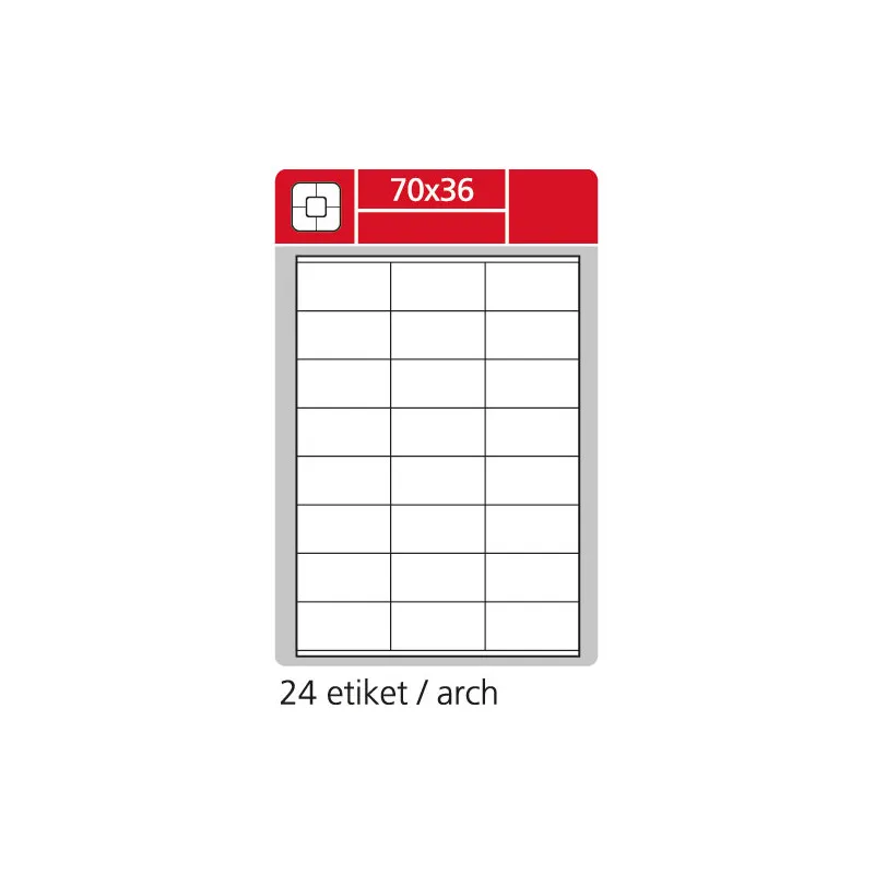 Print etikety A4 pro laserový a inkoustový tisk - 70 x 36 mm (24 etiket / arch ) / snímatelné