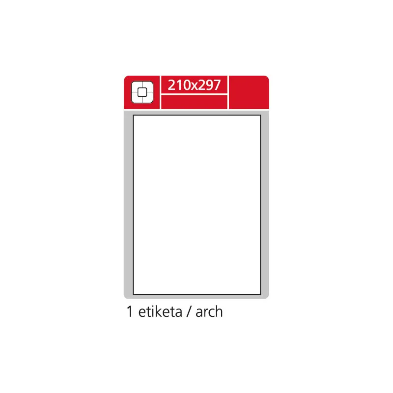 Print etikety A4 pro laserový tisk - 210 x 297 mm (1 etiketa / arch ) / lesklé