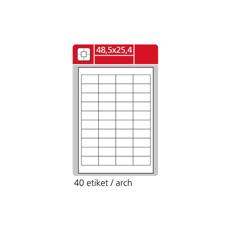 Print etikety A4 pro laserový tisk - 48,5 x 25,4 mm (40 etiket / arch ) / lesklé