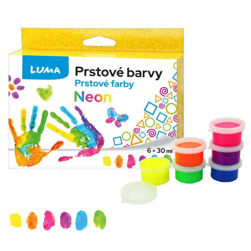 Prstové barvy LUMA Neon - 6 barev