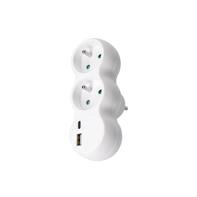 Rozbočovací zásuvka 2 x USB A+C 20W - bílá