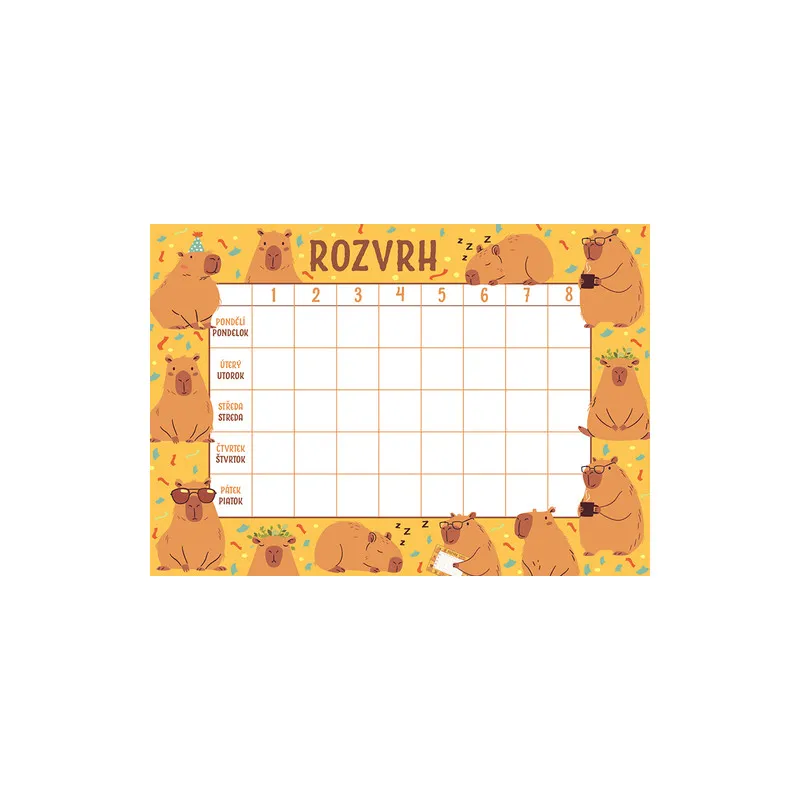 Rozvrh hodin A5 - Kapybary