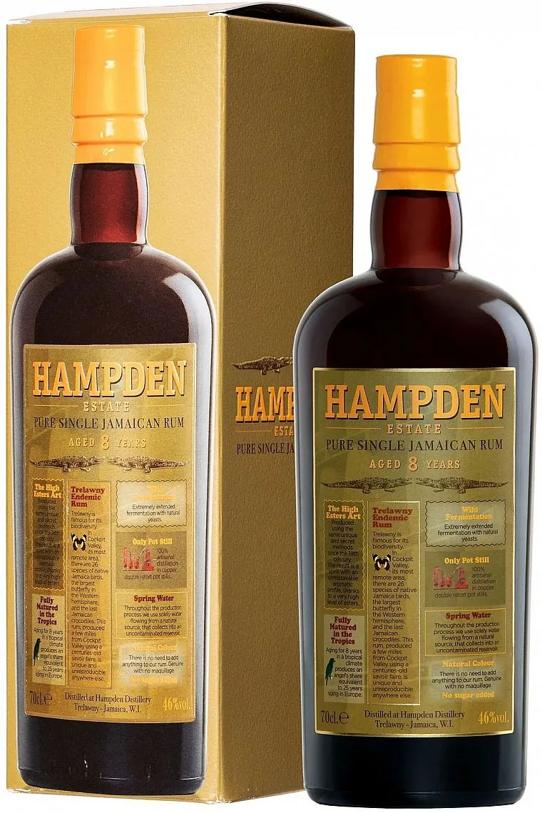 Rum Hampden 8y v krabičce 46%0.70l