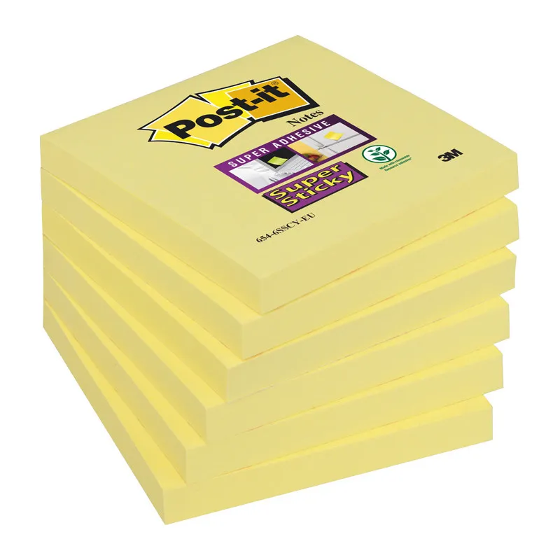 Samolepicí bločky Post-it silně lepicí - 76 x 76 mm / 90 lístků / žlutá