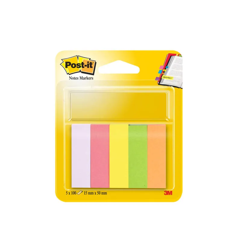 Samolepicí bločky Post-it značkovací - 15 mm x 50 mm / 5 x 100 lístků