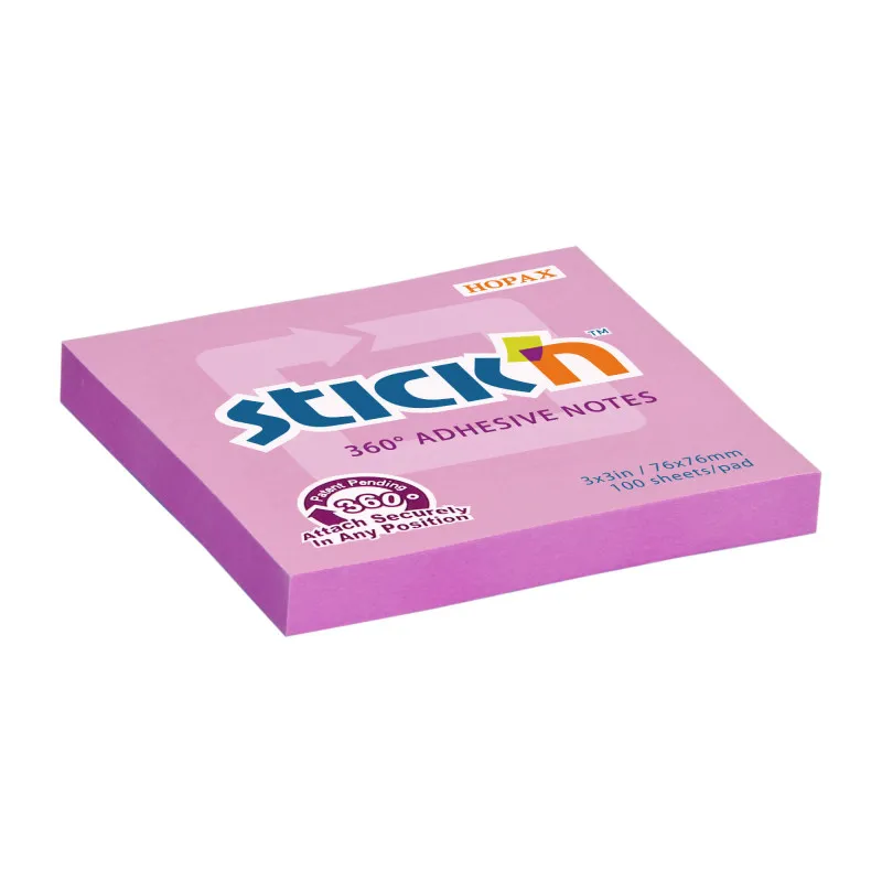 Samolepicí bločky Stick´n by Hopax 360° - 76 x 76 mm / 100 lístků / růžová