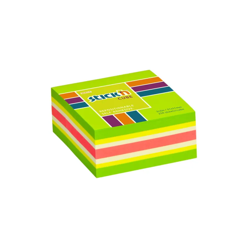 Samolepicí bločky Stick´n by Hopax - 51 x 51 mm / 250 lístků / mix zelená