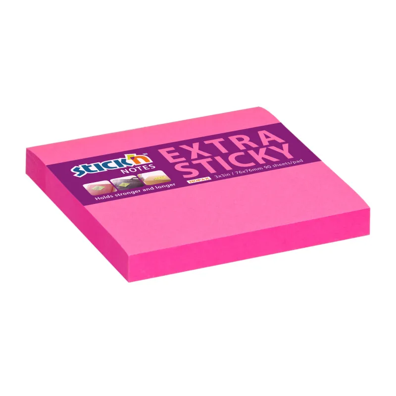 Samolepicí bločky Stick´n by Hopax Extra Sticky - 76 x 76 mm / 90 lístků / neon růžová