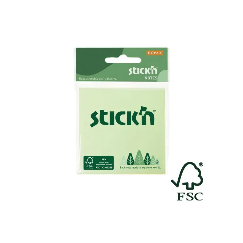 Samolepicí bločky Stick´n by Hopax FSC - 76 x 76 mm / 3 x 50 lístků / pastelové barvy