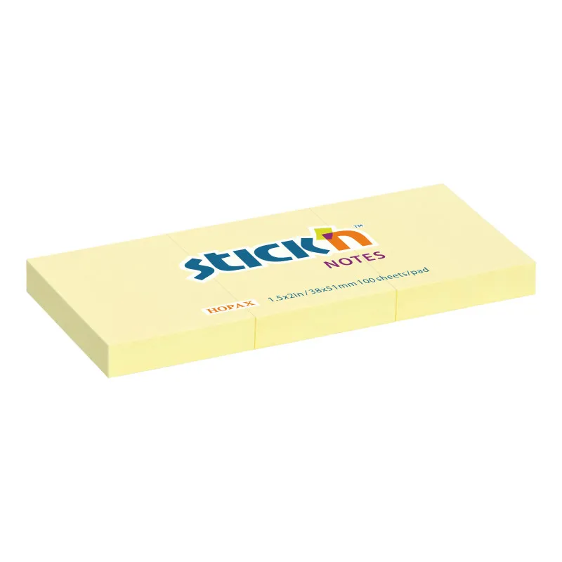 Samolepicí bločky Stick´n by Hopax žluté - 38 x 51 mm / 3 x 100 lístků