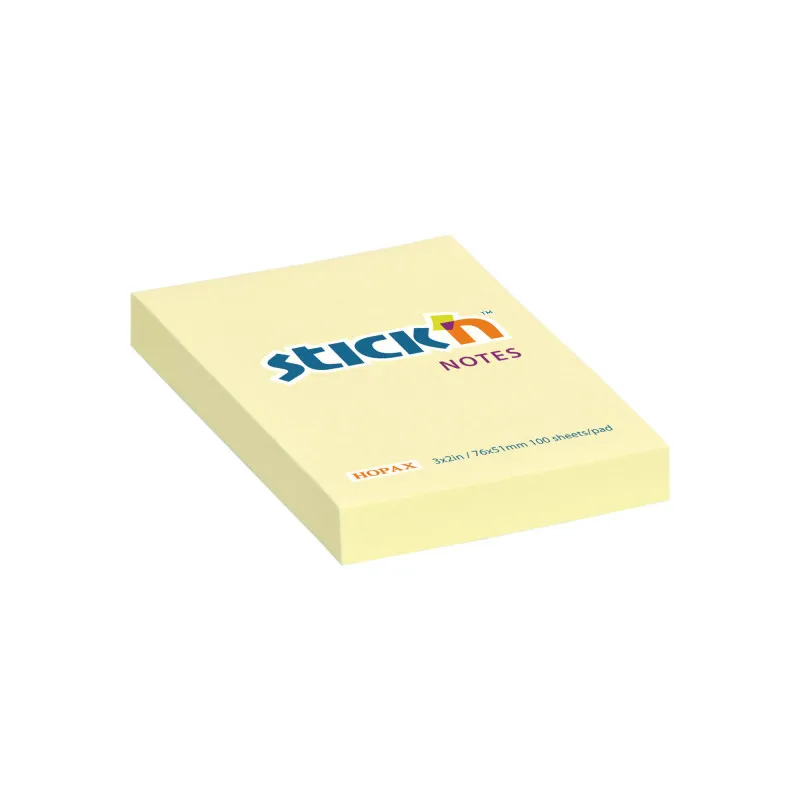 Samolepicí bločky Stick´n by Hopax žluté - 76 x 51 mm / 100 lístků