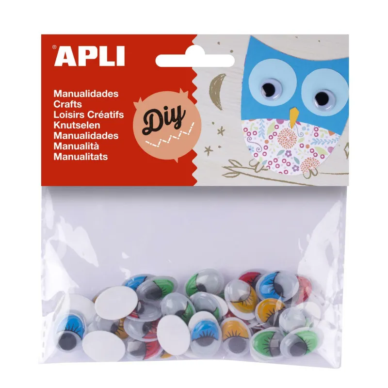 Samolepicí očíčka APLI - barevná / 40 ks