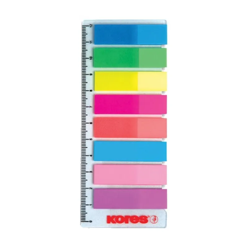 Samolepící záložky Kores Index Strips - 8 x 25 lístků / barevné